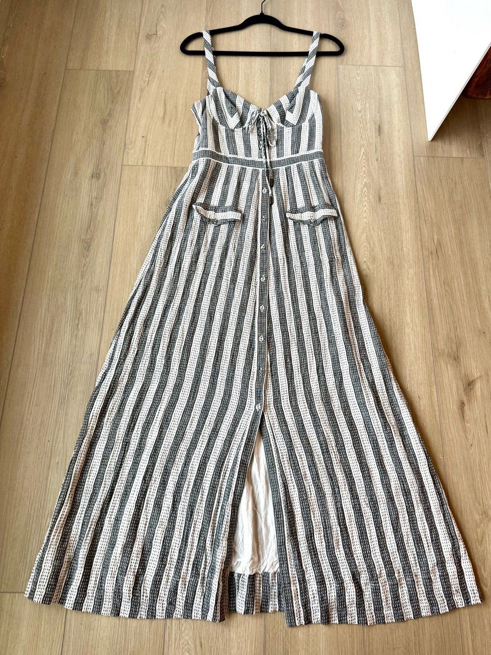 House of Harlow 1960 x Revolve Nadia Maxi Dress Stripe Lace Up S Boho EUC - Picture 2 of 15